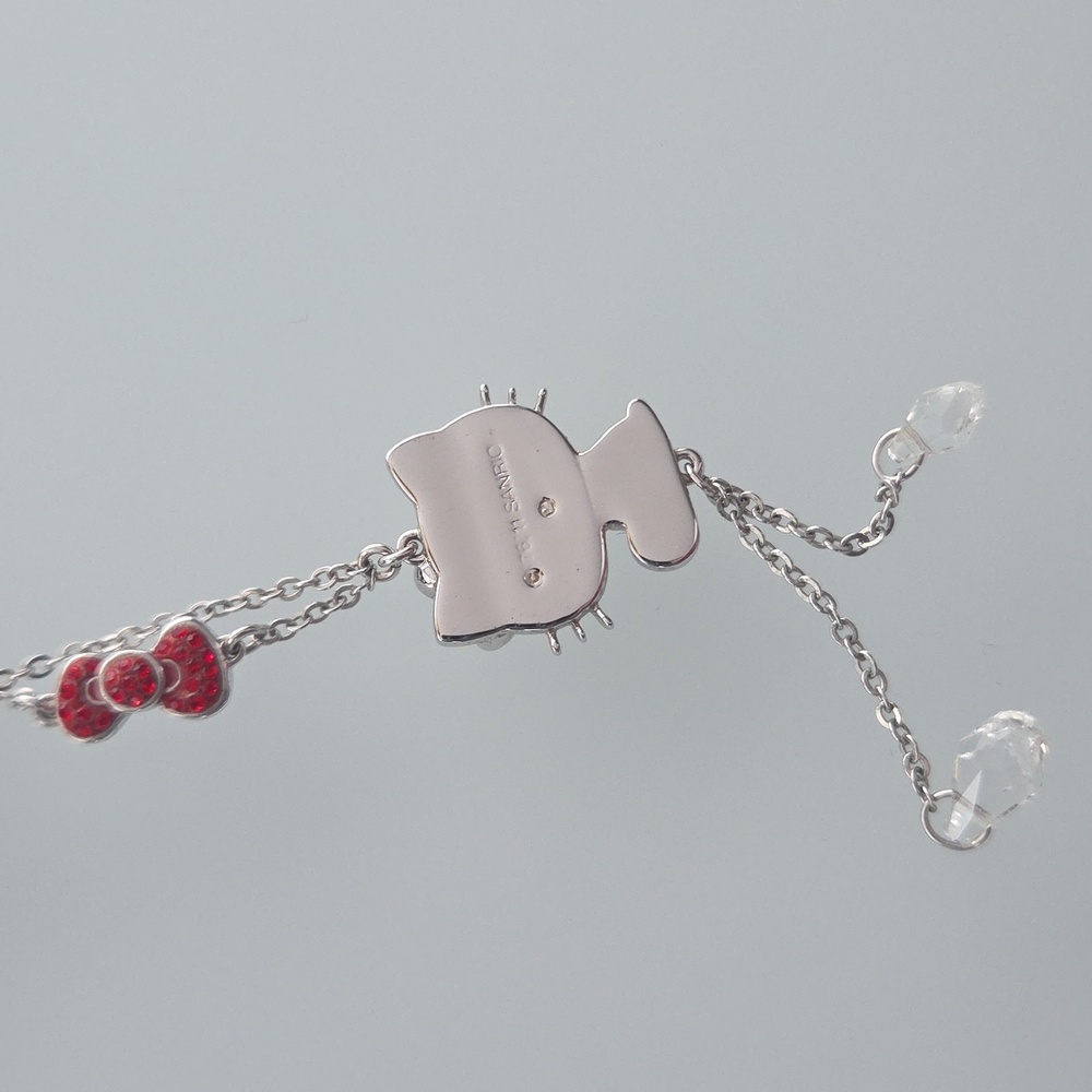 NWB Swarovski X Sanrio Hello Kitty Red and Silver Charm Necklace - Picture 6 of 13